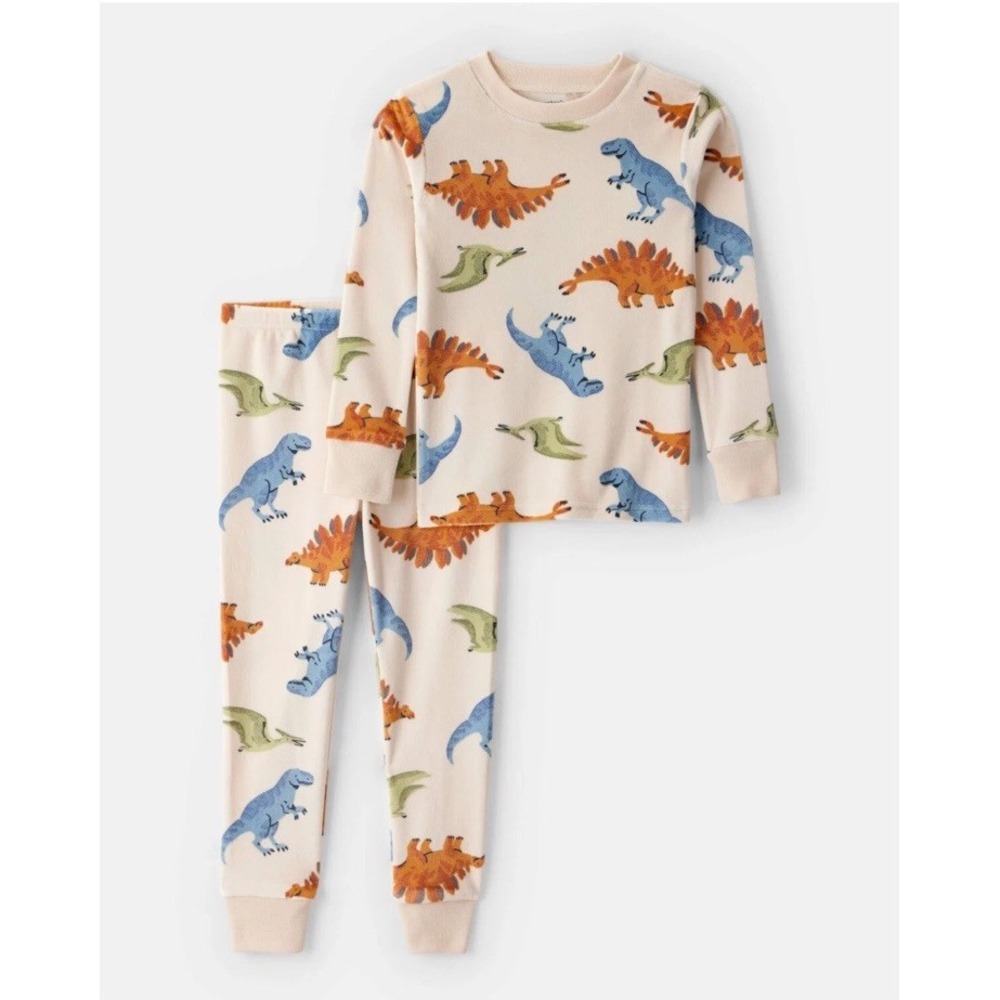 Carter's Dinosaur DreamPlush Dino Pajama Set Boy's 7 Velour Snug Fit Long Sleeve
